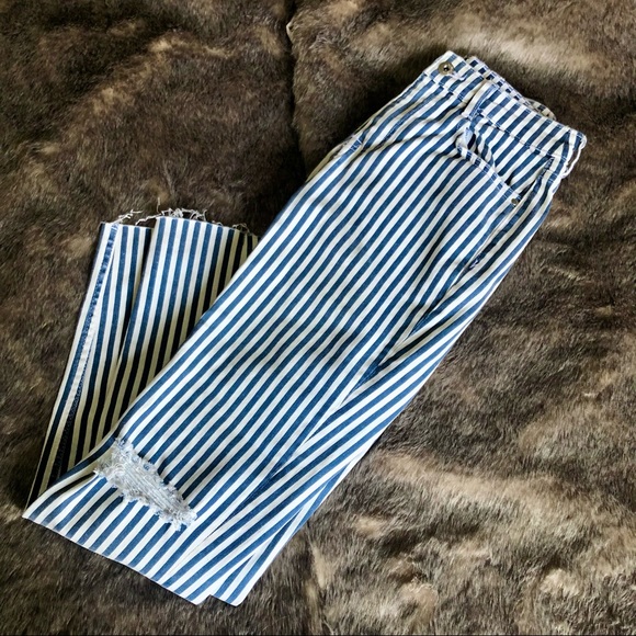 H&M Divided Super Skinny Striped Ripped Jeans - Picture 4 of 4
